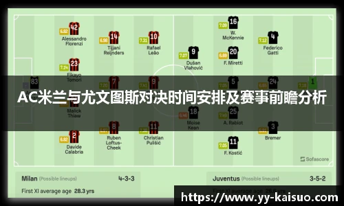 AC米兰与尤文图斯对决时间安排及赛事前瞻分析